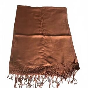 Chocolate Brown Scarf with Fringe